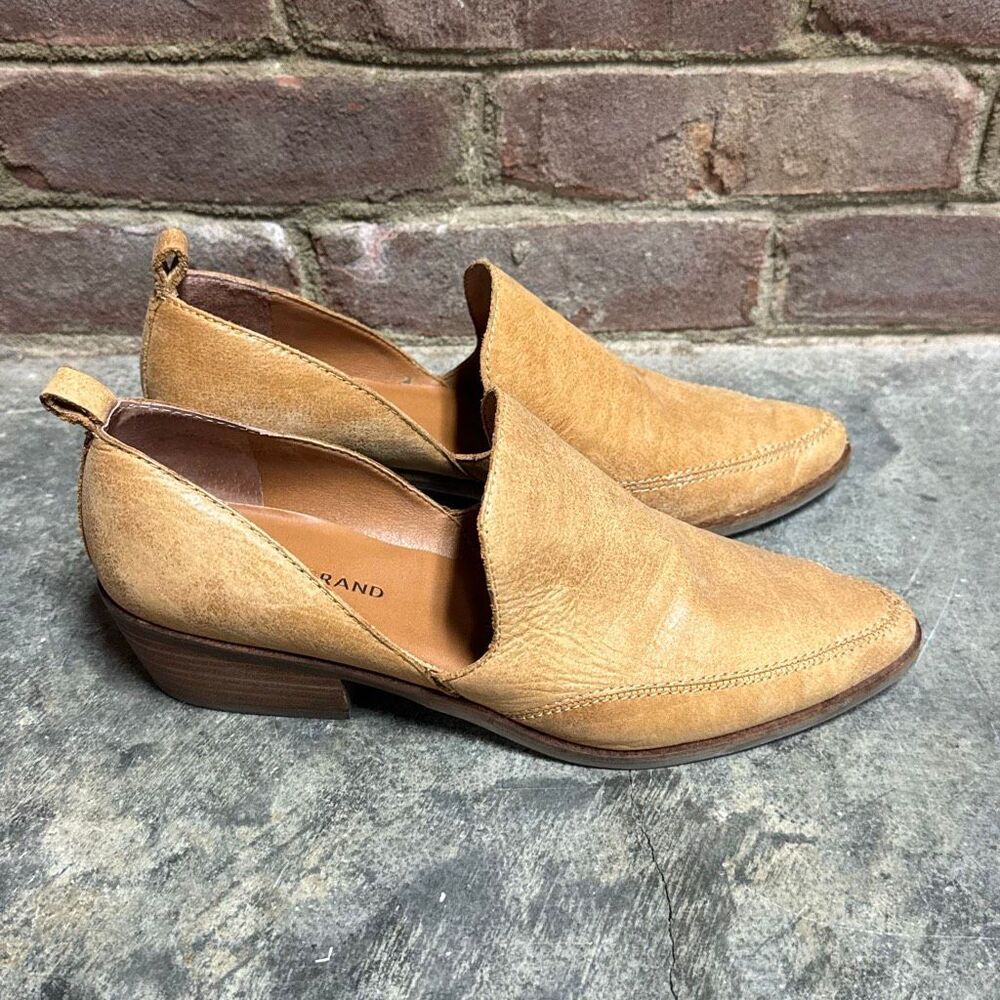 Lucky Brand Mahzan Slip-On Tan Pointed Leather Loafers Women's Size 9